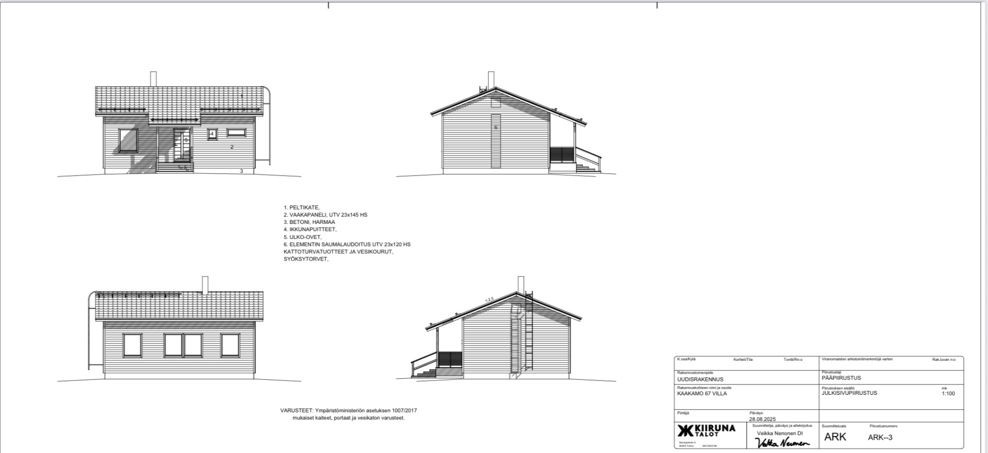 Kiiruna talot Kaakamo julkisivut
